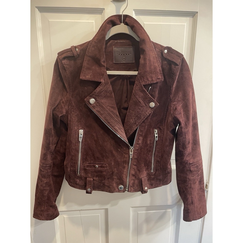 BLANK NYC Nordstrom Burgundy Suede Leather Motorcycle Jacket  Womens Size M